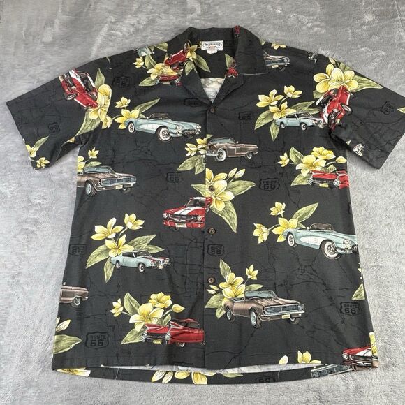Hawaiian Other - Vtg Pacific Legend Hawaiian Shirt Mens L Button Up Cars Route 66 Redondo Beach